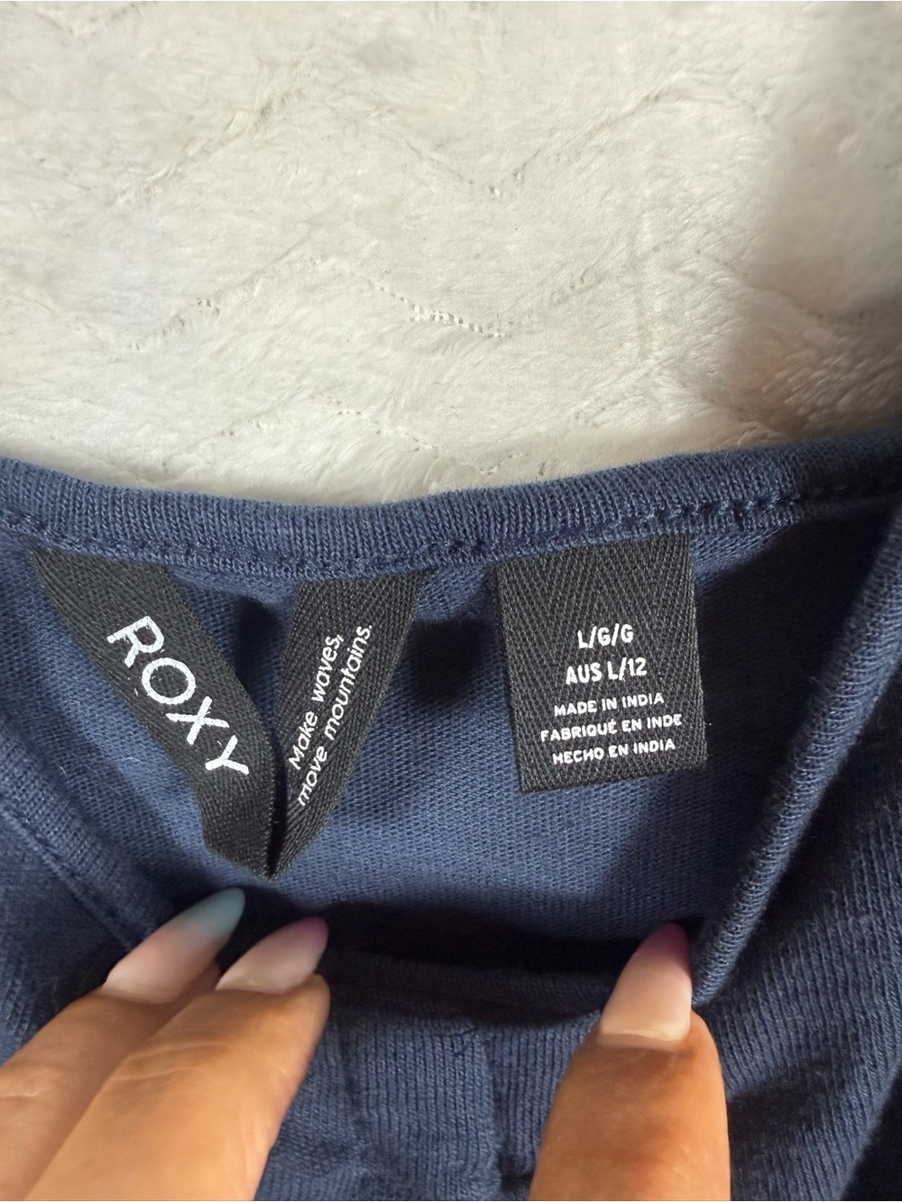 Roxy Navy Drawstring Ruched Cami Tank - Picture 3 of 9
